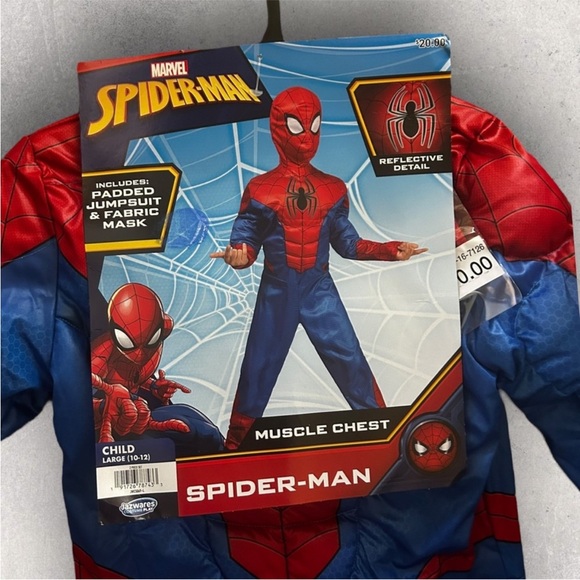 NEW Marvel Spiderman Costume Muscle Chest Costume Large kids - Picture 2 of 6